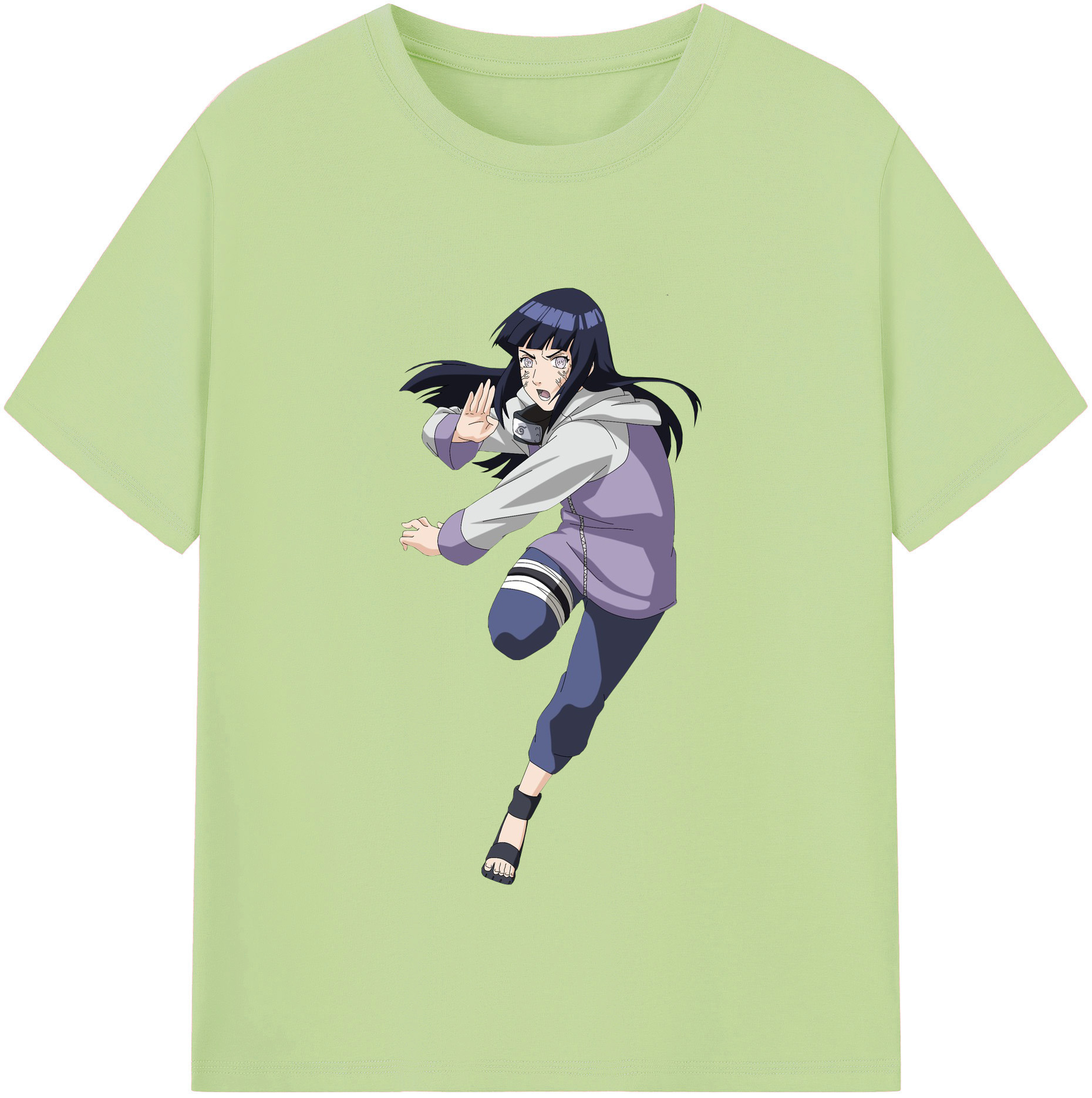 （画像用） NARUTO -ナルト- 日向ヒナタ Hyūga Hinata 綿100％半袖Tシャツ（フロントプリント）